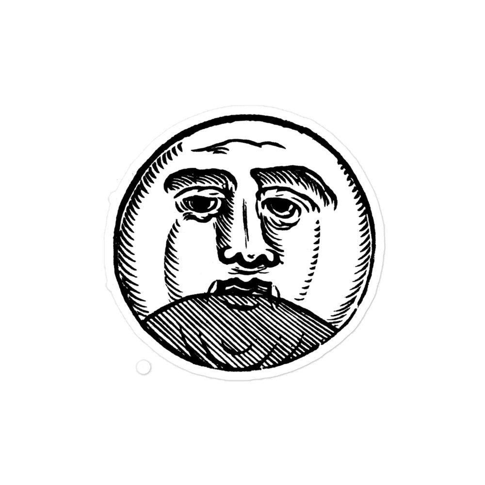 Vintage Moon Man Illustration Kiss-cut Sticker