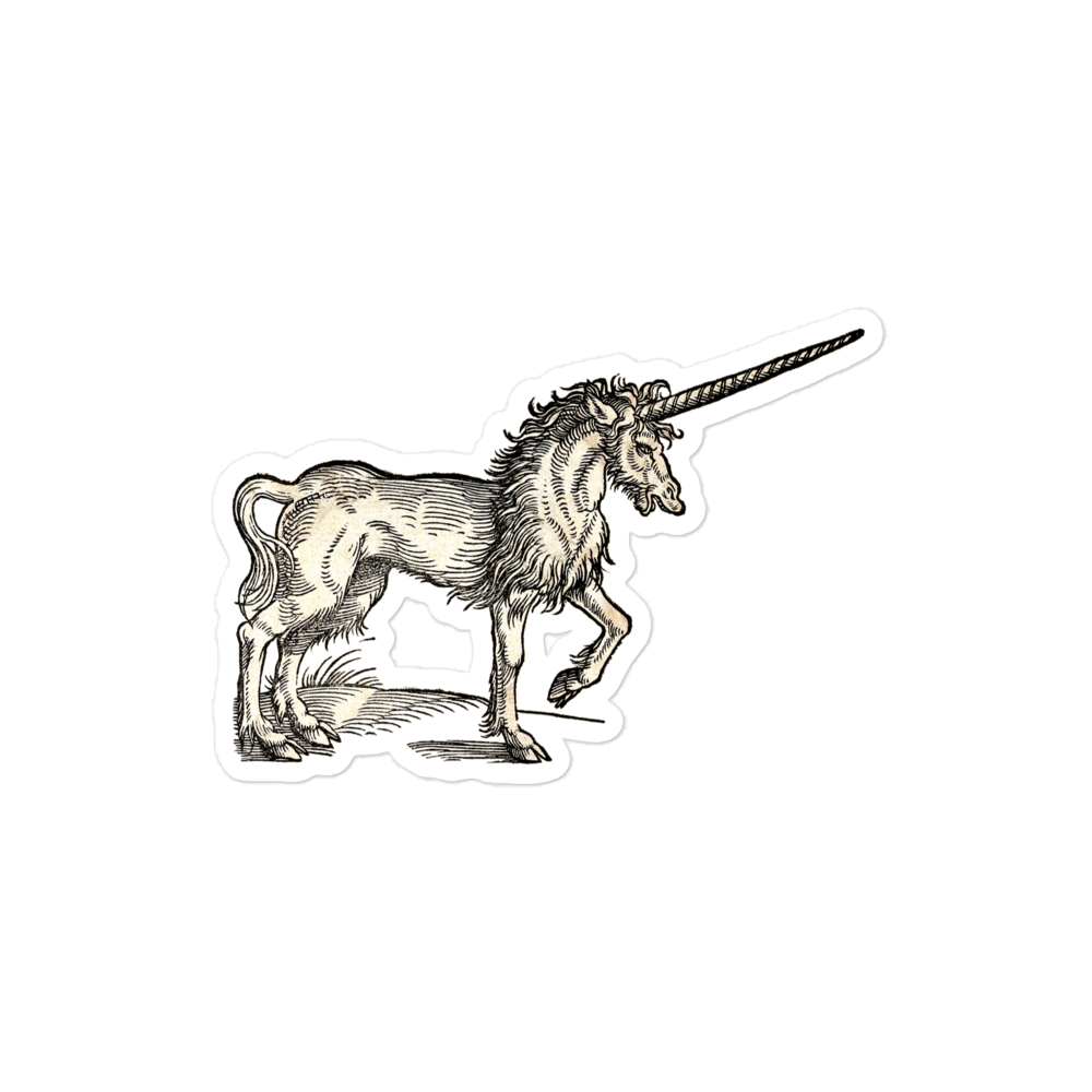 The Unicorn by Conrad Gessner (1551) Kiss-cut Sticker