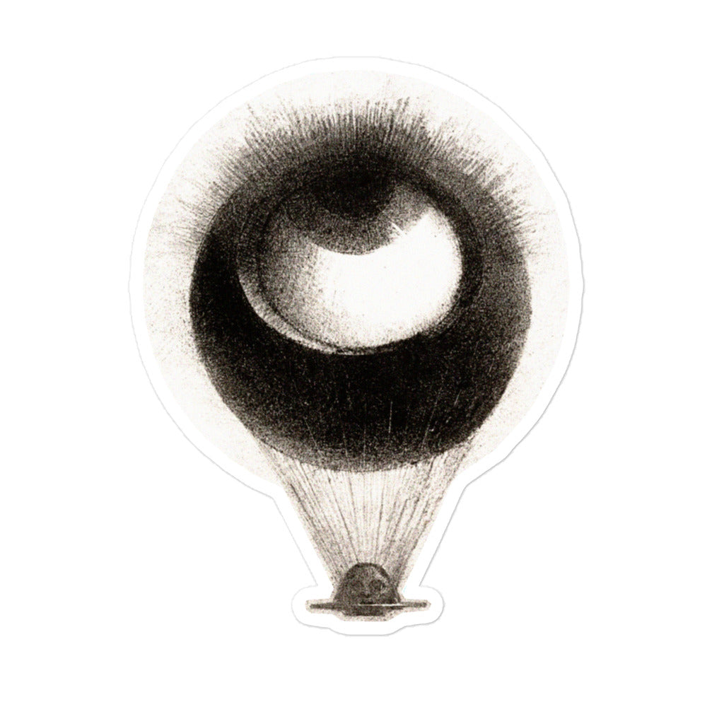 Odilon Redon's The Eye like a Strange Balloon Mounts Toward Infinity 1882 Kiss-cut Sticker