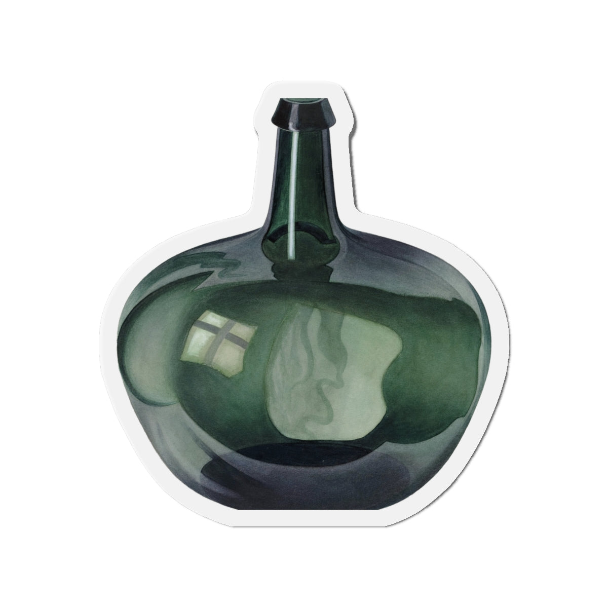 Glass Bottle Antique Green Die-Cut Magnets