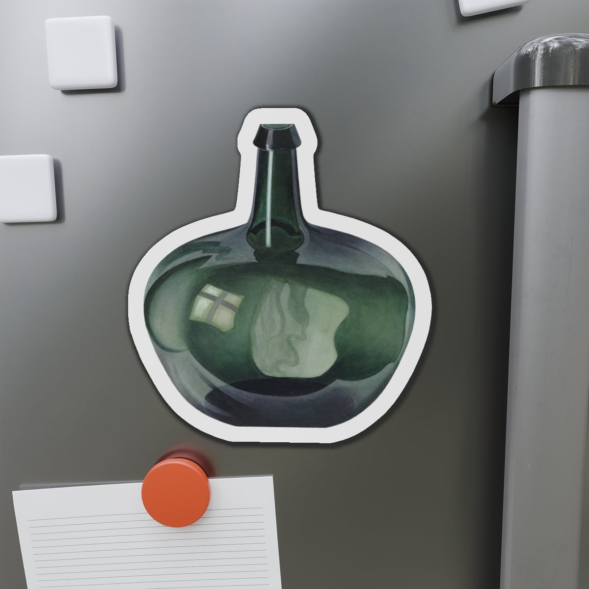 Glass Bottle Antique Green Die-Cut Magnets