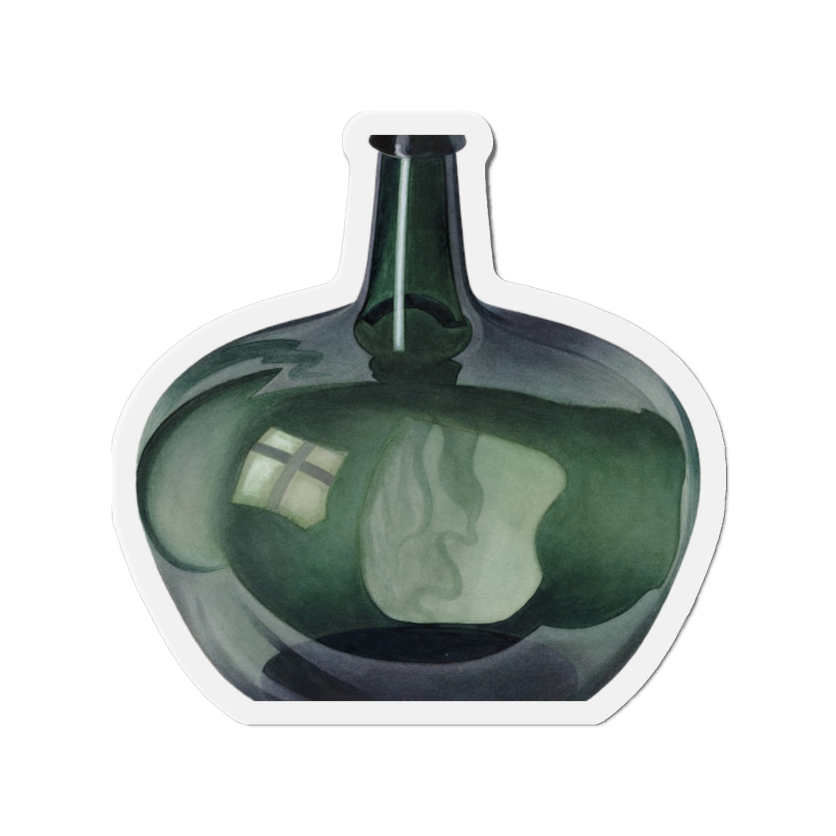 Glass Bottle Antique Green Die-Cut Magnets