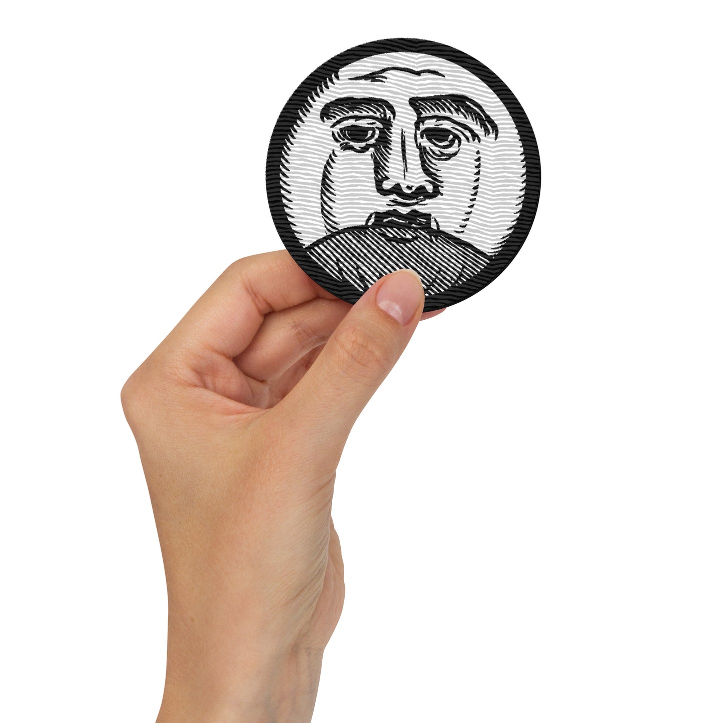 Vintage Moon Man Illustration Embroidered patches