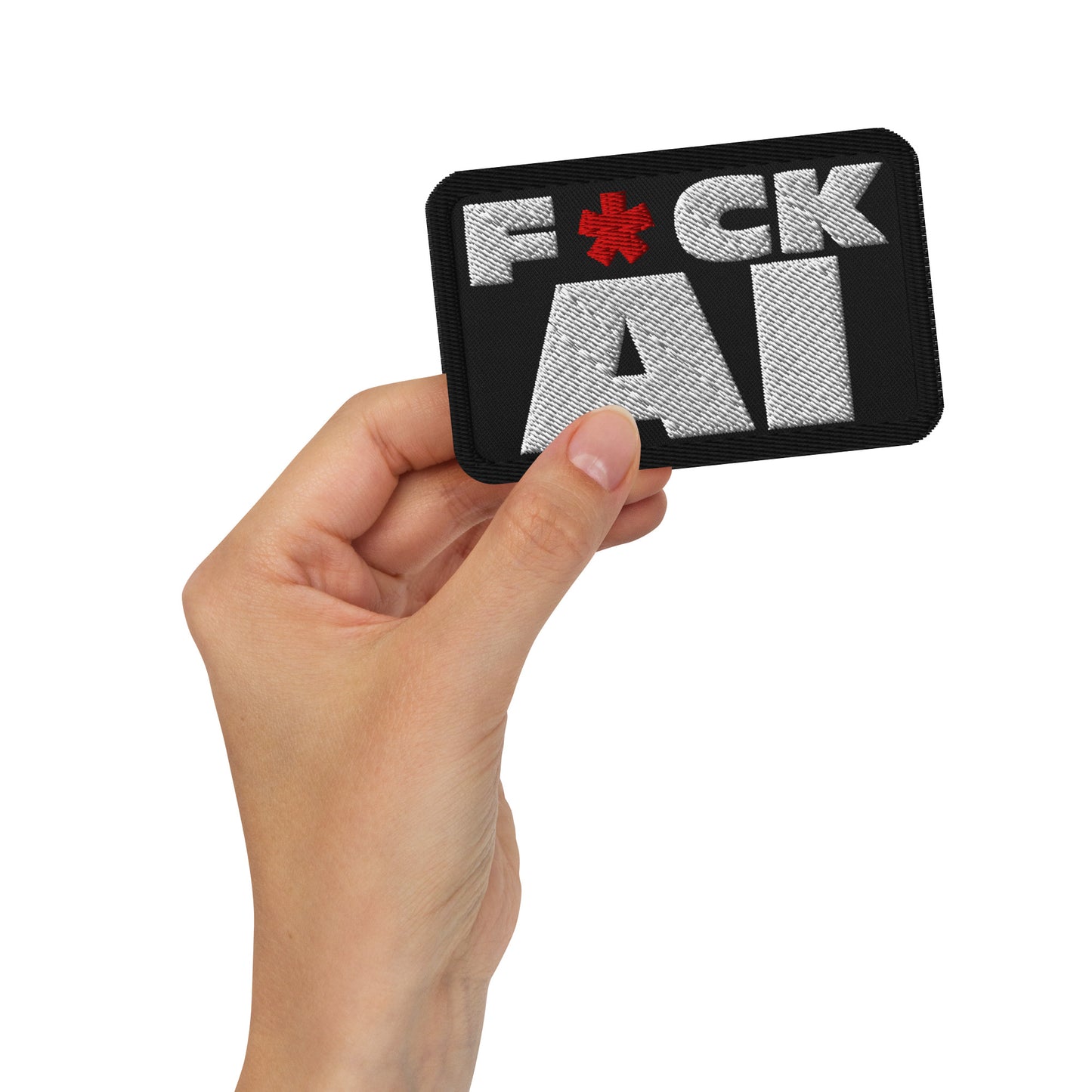 F*CK AI Embroidered patches - Black