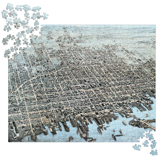 New Bedford Massachusetts Map 1876 Antique Jigsaw puzzle