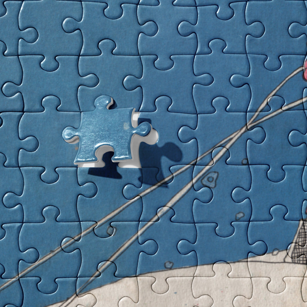 Girl with Snow Sled Endpapers from Sunny Rhymes for Happy Children 1917 Jigsaw Puzzle