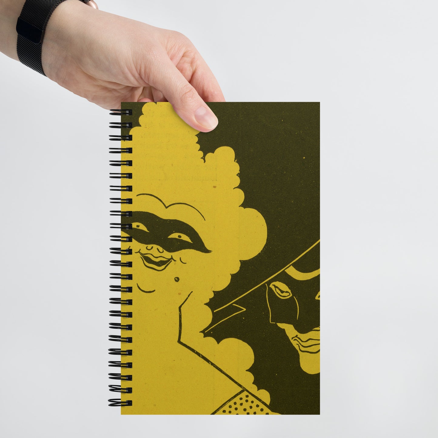 Aubrey Beardsley Yellow Book Volume 1 Cover Illustration Detail 1894 Spiral notebook
