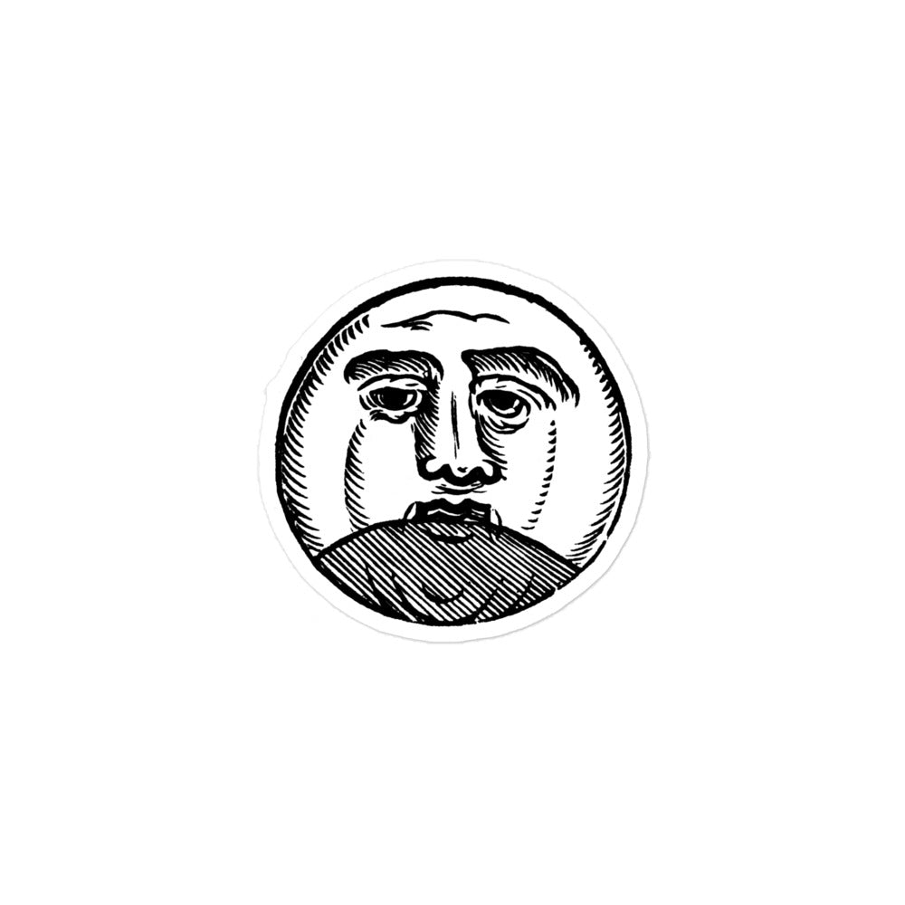 Vintage Moon Man Illustration Kiss-cut Sticker