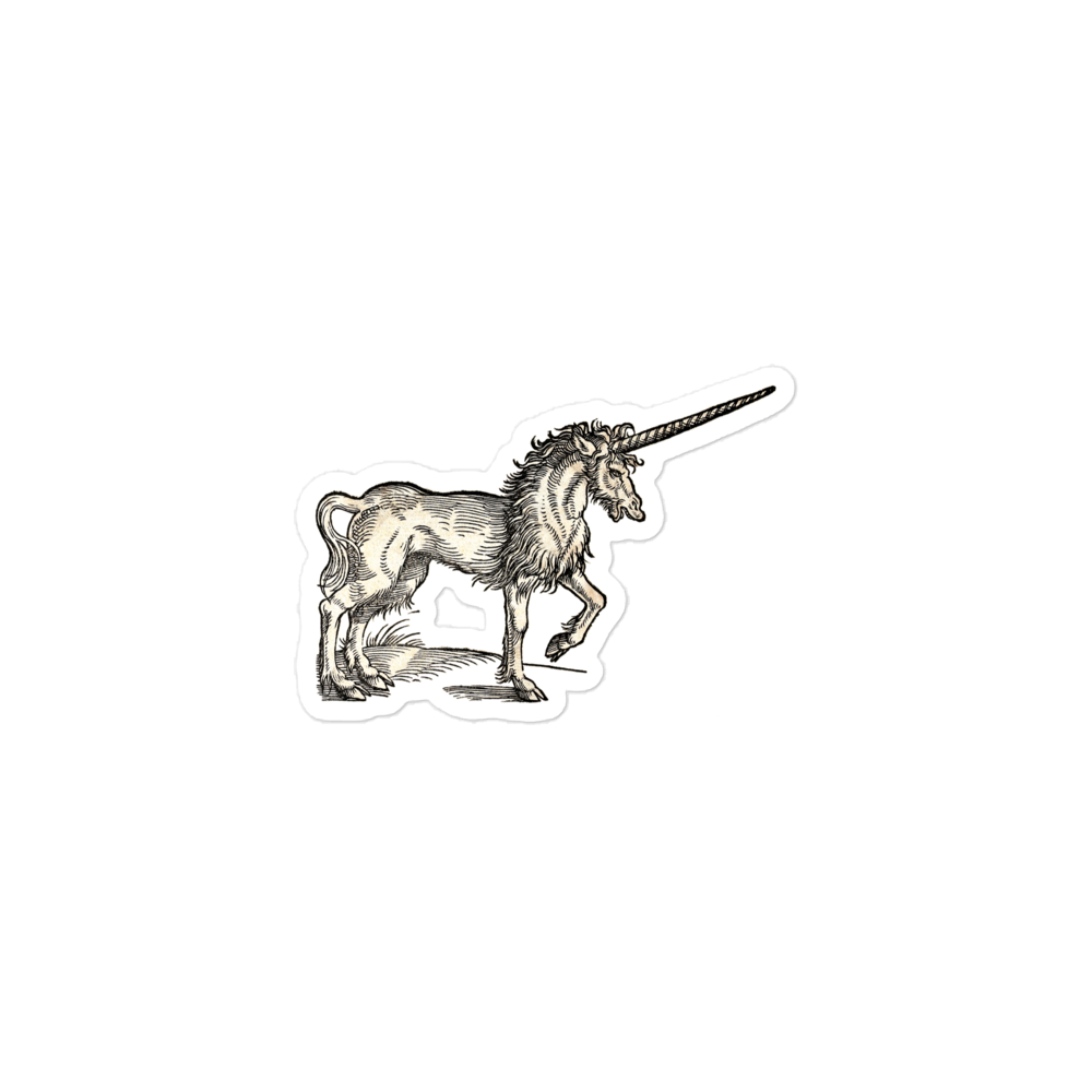 The Unicorn by Conrad Gessner (1551) Kiss-cut Sticker