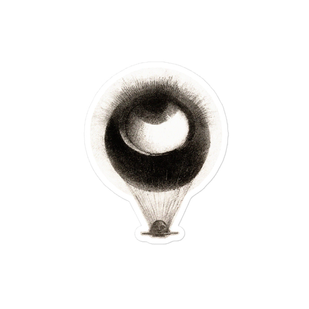 Odilon Redon's The Eye like a Strange Balloon Mounts Toward Infinity 1882 Kiss-cut Sticker