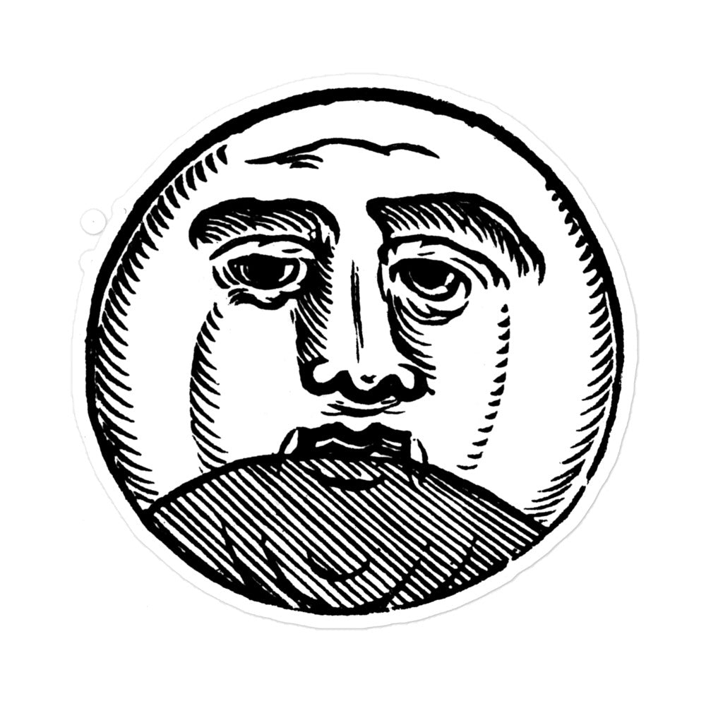 Vintage Moon Man Illustration Kiss-cut Sticker