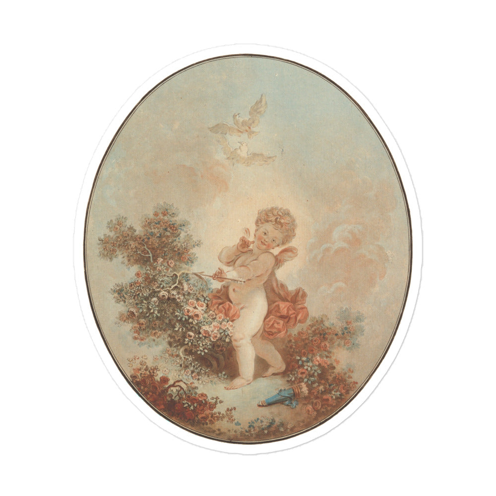 L'Amour by Jean François Janinet, after Fragonard Kiss-cut Sticker