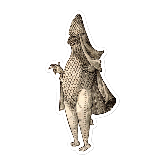 Ulisse Aldroandi's Monsters: Sea Monster Acting Like a Bishop (1642) Kiss-cut Sticker