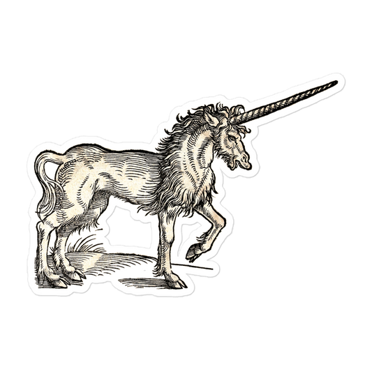 The Unicorn by Conrad Gessner (1551) Kiss-cut Sticker